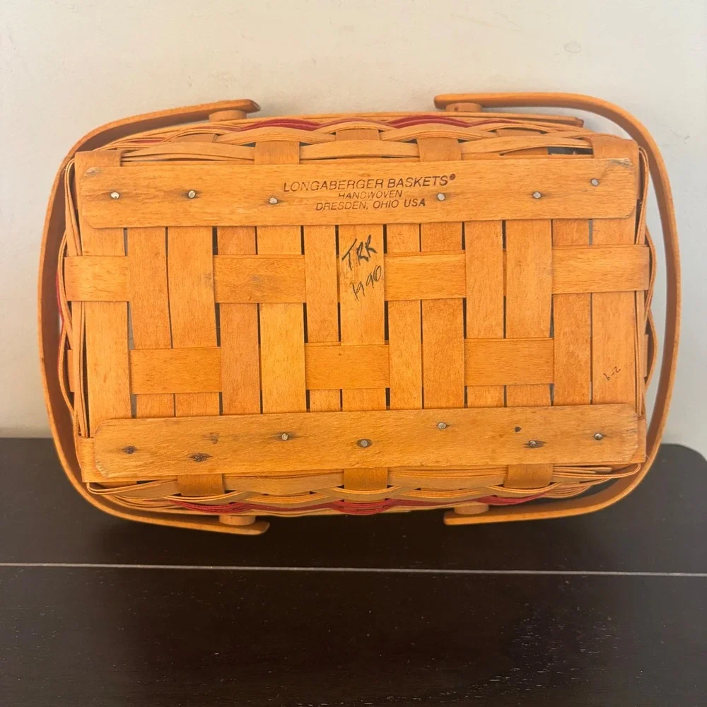 Longaberger 1996 Christmas Collection Holiday Cheer Basket w Liner | Red Trim‎